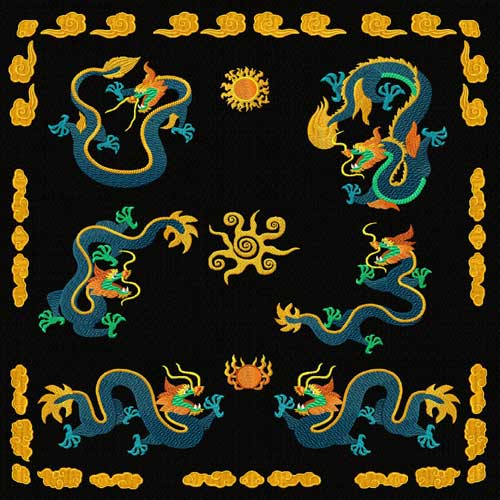 Chinese Dragons Machine Embroidery Designs set