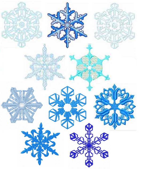 Snowflakes 10 Machine Embroidery designs set