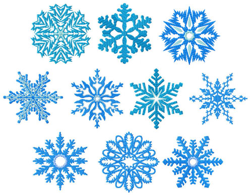 Snowflakes 10 Machine Embroidery designs set 4x4