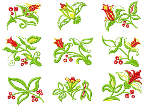 Fantasy Flowers Machine Embroidery Designs 4x4