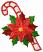 Poinsettia with Candy Cane,  Stitches: 21152,  Size: 4.05 x 4.91, Colors: 6