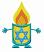 Hanukkah: Magen David Fire,  Size: 3.84 x 4.60,  Stitches: 12299,  Colors: 6 