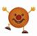 Hanukkah: Dancing Dougnut #5,  Size: 3.84 x 3.02,  Stitches: 8931,  Colors: 4 