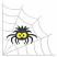 Spider corner,  Size: 5.00 x 5.00,  Stitches: 6671,  Colors: 3 