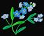 Forget-me-not,  Size: 6.30 x 4.94,  Stitches: 16728,  Colors: 8