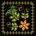 Garden of Eden #5: Flowers,  Size: 4.87 x 4.87 with frame, 3.58 x 3.84 without frame,  Stitches: 13736 with frame; 11321 without frame,  Colors: 4 with frame, 3 without frame