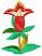 Pomegranate Flower,  Stitches: 7302,  Size: 2.85" x 3.79,  Colors: 5