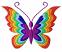 Butterfly #2,  Size: 3.72 x 2.93,  Stitches: 11478,  Colors: 7