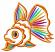 Gold Fish #2,  Size: 3.86 x 3.58,  Stitches: 9126,  Colors: 7