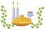 Kiddush Cup, Challah and Candles,  Size: 8.49 x 5.36,  Stitches: 25217,  Colors: 7