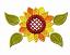 Sunflower #1,  Size: 3.57 x 2.33,  Stitches: 11860,  Colors: 5 
