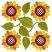 Sunflowers Square #1,  Size: 5.03 x 4.98,  Stitches: 42080,  Colors: 5 