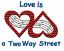 Love is a Two Way Street,  Stitches : 7294,  Size : 3.85 x 3.06,  Colors : 3 