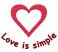 Love is Simple,  Stitches: 5039,  Size: 3.85 x 3.12,  Colors: 2 