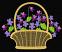 Large Violets Basket,  Stitches: 24969,  Size: 6.07" x 4.85,  Colors: 7