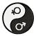 Yin Yang #4 - Man and Woman,  Size: 3.05 x 3.06,  Stitches: 15149,  Colors: 2 