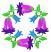 Purple Bluebell Round Center,  Size: 3.24 x 3.24,  Stitches: 9891 