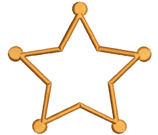 star  Machine Embroidery Design -  Instant Download 4 x 4