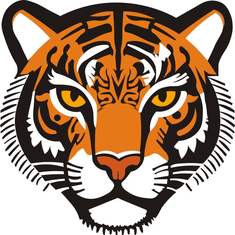 Fierce Tiger Head SVG | Tiger Face Vector | Tiger Mascot PNG EPS AI JPG | Big Cat Cut File Cricut 