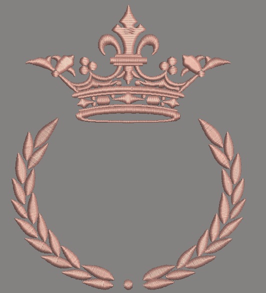 Royal Crown and Laurel Wreath Machine Embroidery Design - Three Sizes Included 