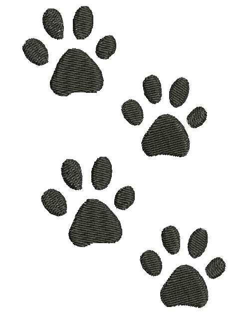 Playful Cat Footprints Machine Embroidery Design