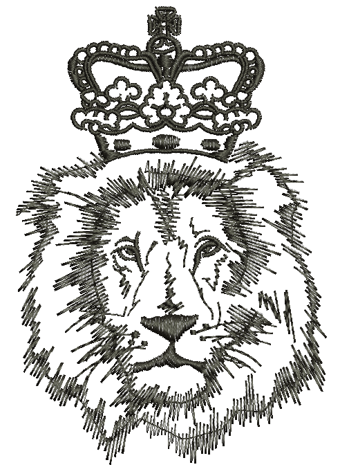 Lion King and Crown Machine Embroidery Design 