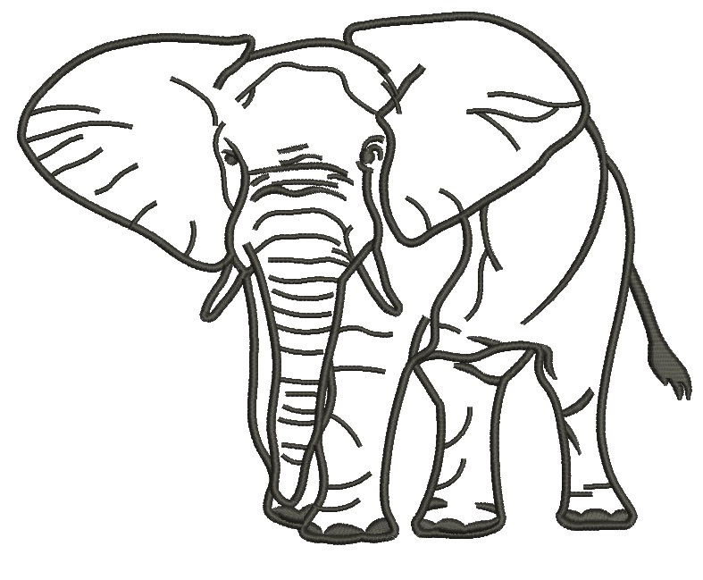 Elephant Machine Embroidery Design 