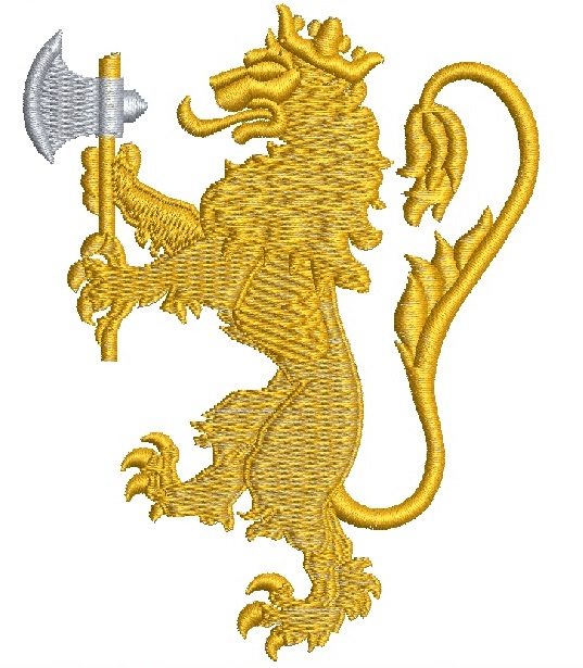 heraldic lion  Norwegian lion Royal Lion  Machine embroidery design 