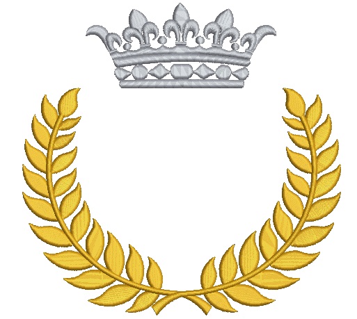 Crown and laurel wreath Machine Embroidery Design  