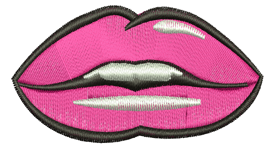 Small lips machine embroidery design 