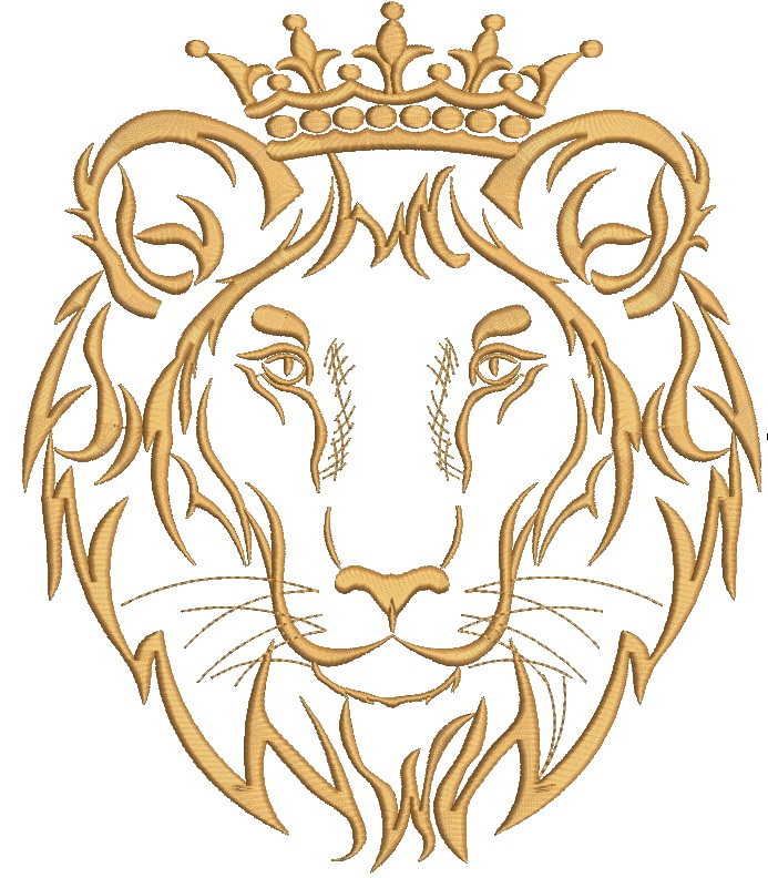 Lion in the Crown Machine Embroidery Design