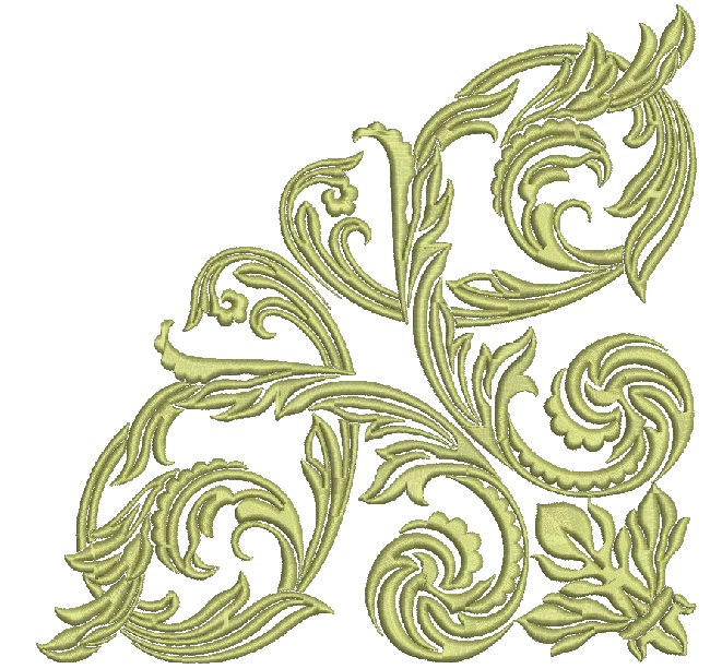 Scroll Corner Machine Embroidery Design 