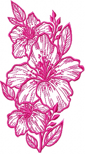 Bouquet of Lilies Machine Embroidery Design 