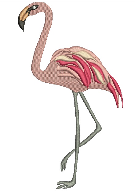 Pink Flamingo Machine Embroidery Design