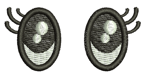 Toy Eyes Anime for Toys Left and Right Pair Machine Embroidery Design 