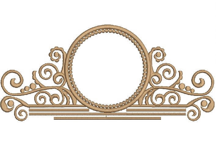 Pattern and Circle Open Space for a Monogram Machine Embroidery Design 