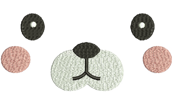 Tilda style cat face for dolls or clothing machine embroidery design 