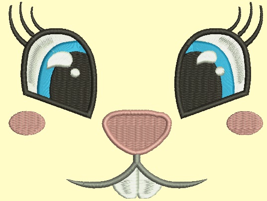 Bunny Face Easter Machine Embroidery Design 