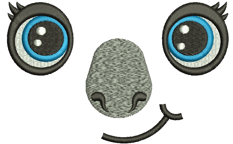 Koala Muzzle Machine Embroidery Design 