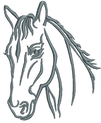 A beautiful horses muzzle machine embroidery design, instantly download  
