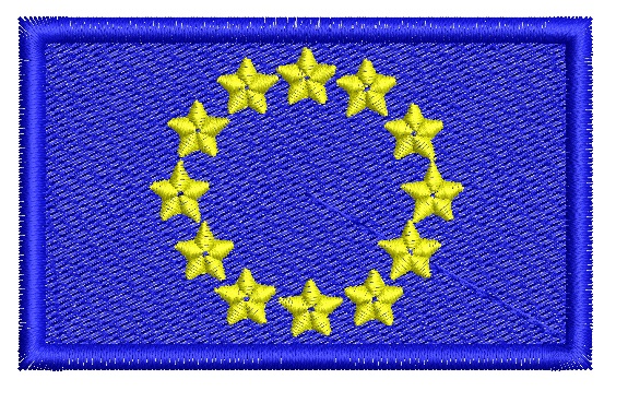 European Union EU Flag Patch Iron-on Machine Embroidery Design 