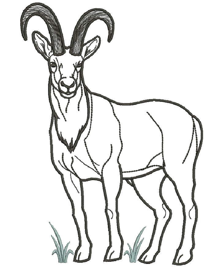 Ram goat machine embroidery design  