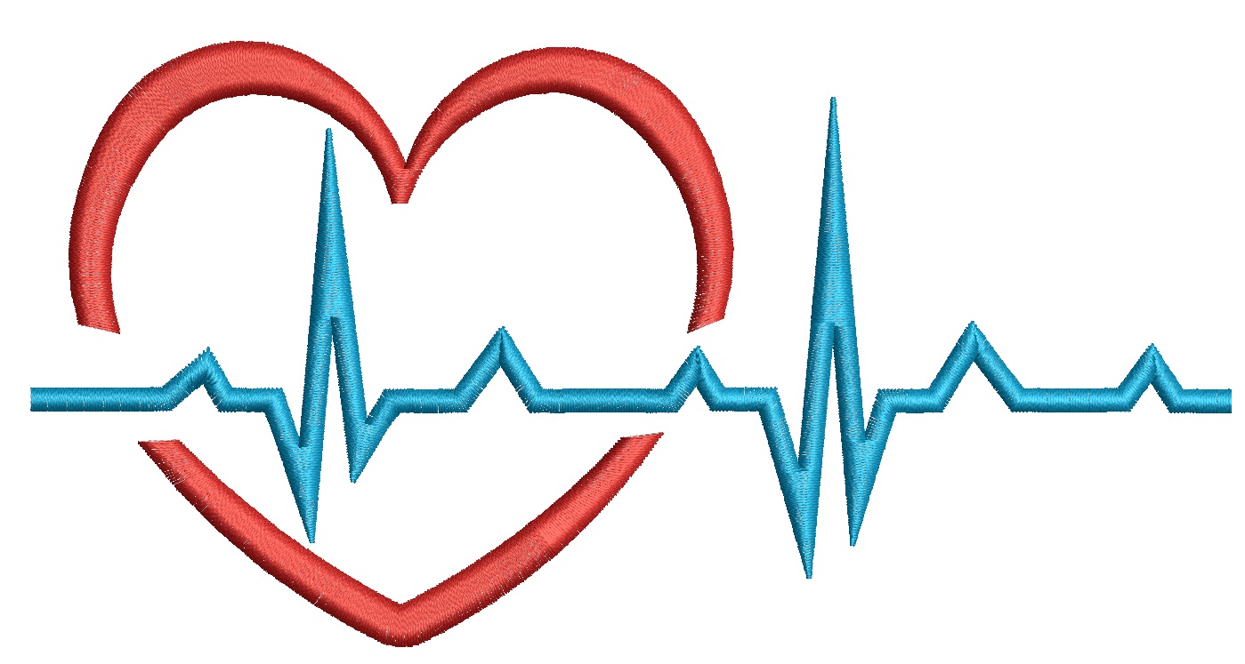 Heart and Pulse Machine Embroidery Design 