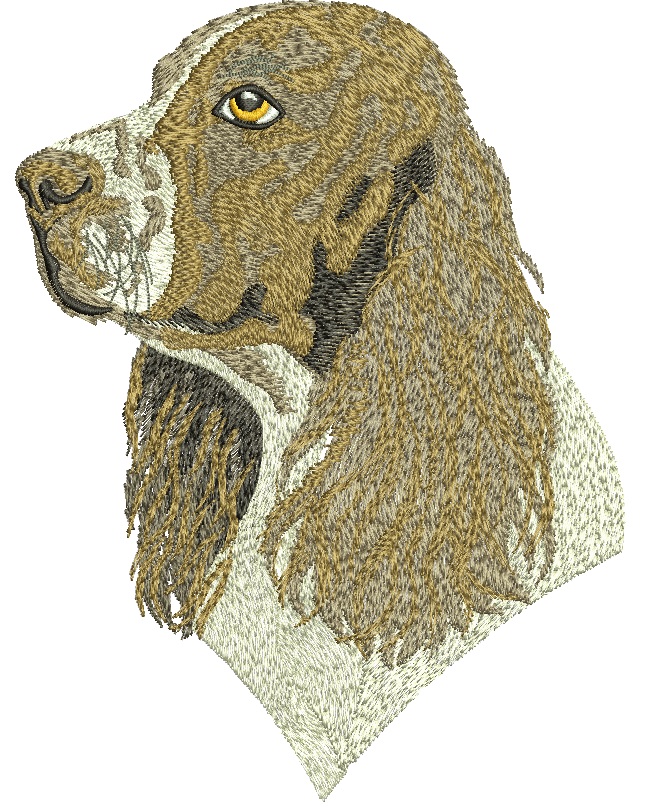 English Springer Spaniel Head Machine Embroidery Design 