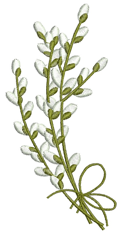 Pussy Willow Bouquet Machine Embroidery Design 