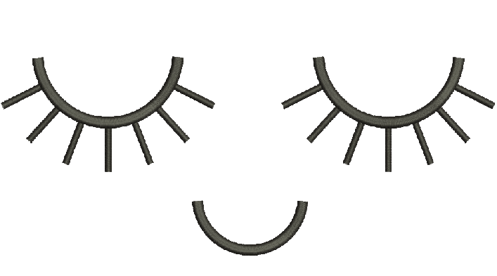 Sleeping Doll Eyes Machine Embroidery Design for Toy Faces and Soft Dolls 