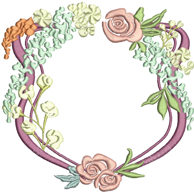 floral Frame for monogram / Monogram frame machine embroidery design22052025