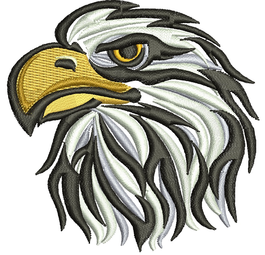 Eagle Head Machine Embroidery Design, Majestic Bird Digital File 