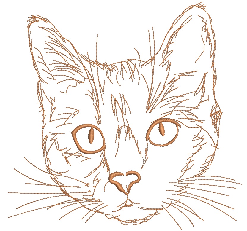 Сat red work  Machine Embroidery Designs  