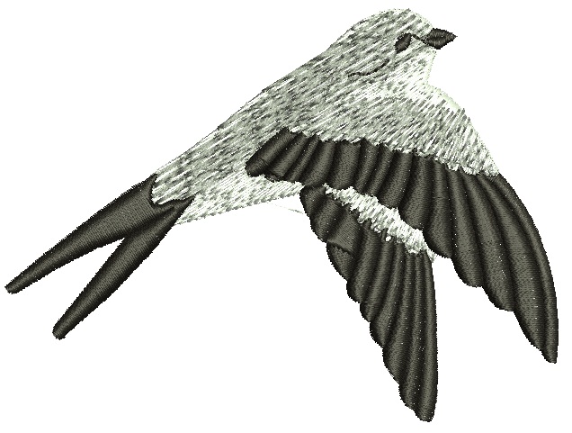 Flying Swallow Machine Embroidery Design, Graceful Bird Digital File 